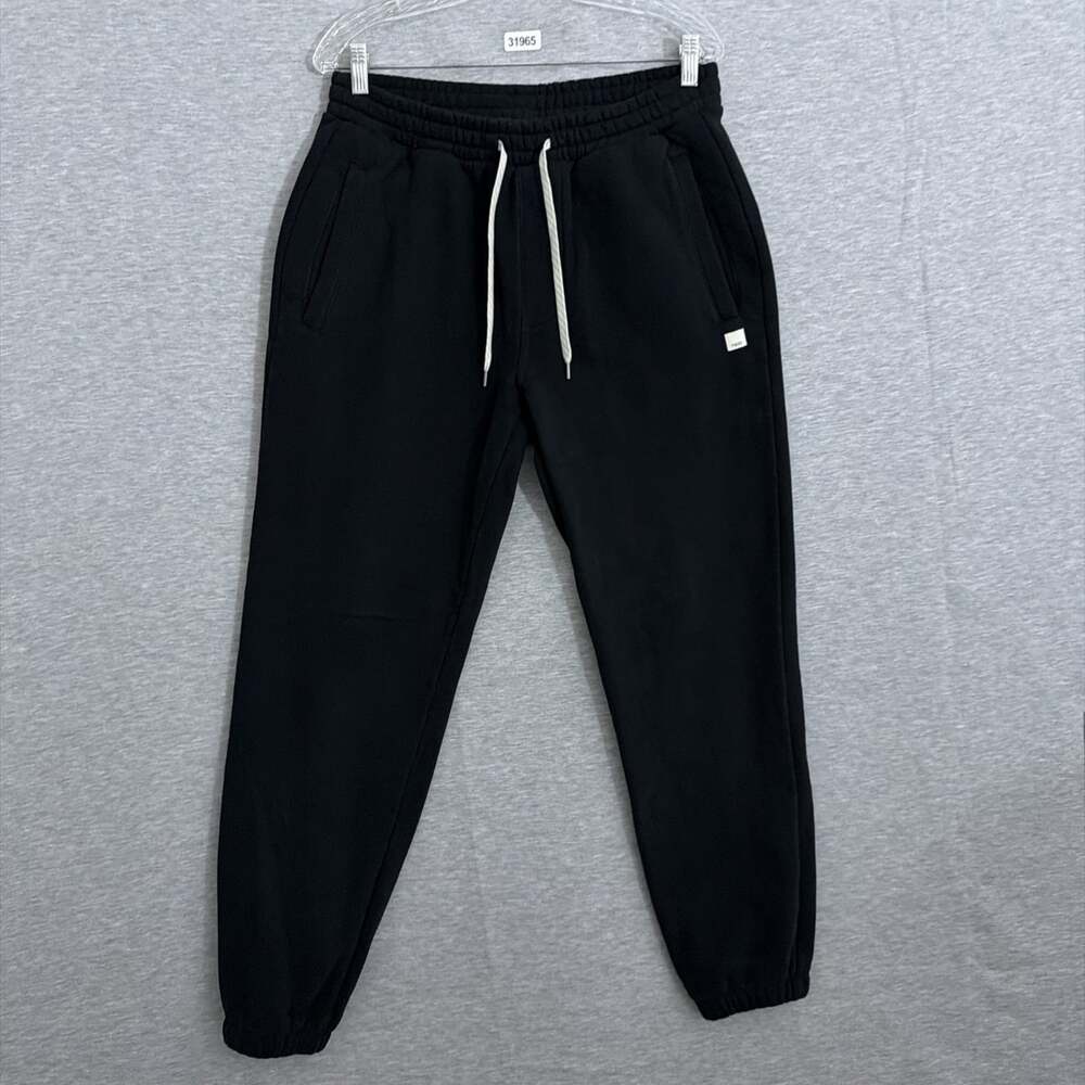 Vuori Men's Size Small Black Fleece Seaside Sweatpants Drawstring Jogger V4007